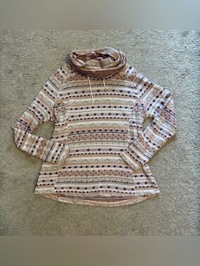 Women’s Cozy Striped Cowl-Neck Women's Sweater Size Large